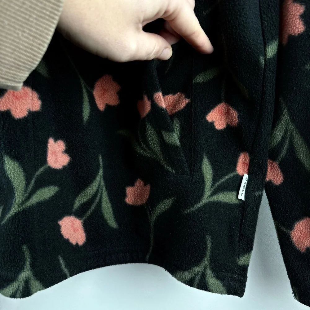 O'Neill Women's Half Zip Fleece Floral Pullover Hoodie Jacket Casual Comfy XL - Picture 5 of 8